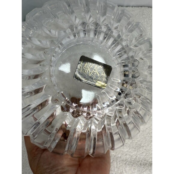 Vintage Mikasa Reflections Bowl 8" Round Cut Lead Crystal - Picture 3 of 4